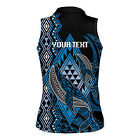 Aotearoa Iwi Ngati Porou Personalised Women Sleeveless Polo Shirt NZ Maori Humpback Whale Taniko Motifs LT14 - Polynesian Pride