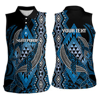 Aotearoa Iwi Ngati Porou Personalised Women Sleeveless Polo Shirt NZ Maori Humpback Whale Taniko Motifs LT14 - Polynesian Pride