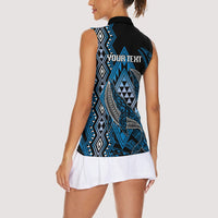 Aotearoa Iwi Ngati Porou Personalised Women Sleeveless Polo Shirt NZ Maori Humpback Whale Taniko Motifs LT14 - Polynesian Pride