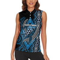 Aotearoa Iwi Ngati Porou Personalised Women Sleeveless Polo Shirt NZ Maori Humpback Whale Taniko Motifs LT14 - Polynesian Pride