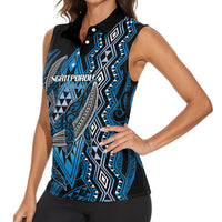 Aotearoa Iwi Ngati Porou Personalised Women Sleeveless Polo Shirt NZ Maori Humpback Whale Taniko Motifs LT14 - Polynesian Pride