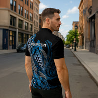 Aotearoa Iwi Ngati Porou Personalised Zipper Polo Shirt NZ Maori Humpback Whale Taniko Motifs LT14 - Polynesian Pride