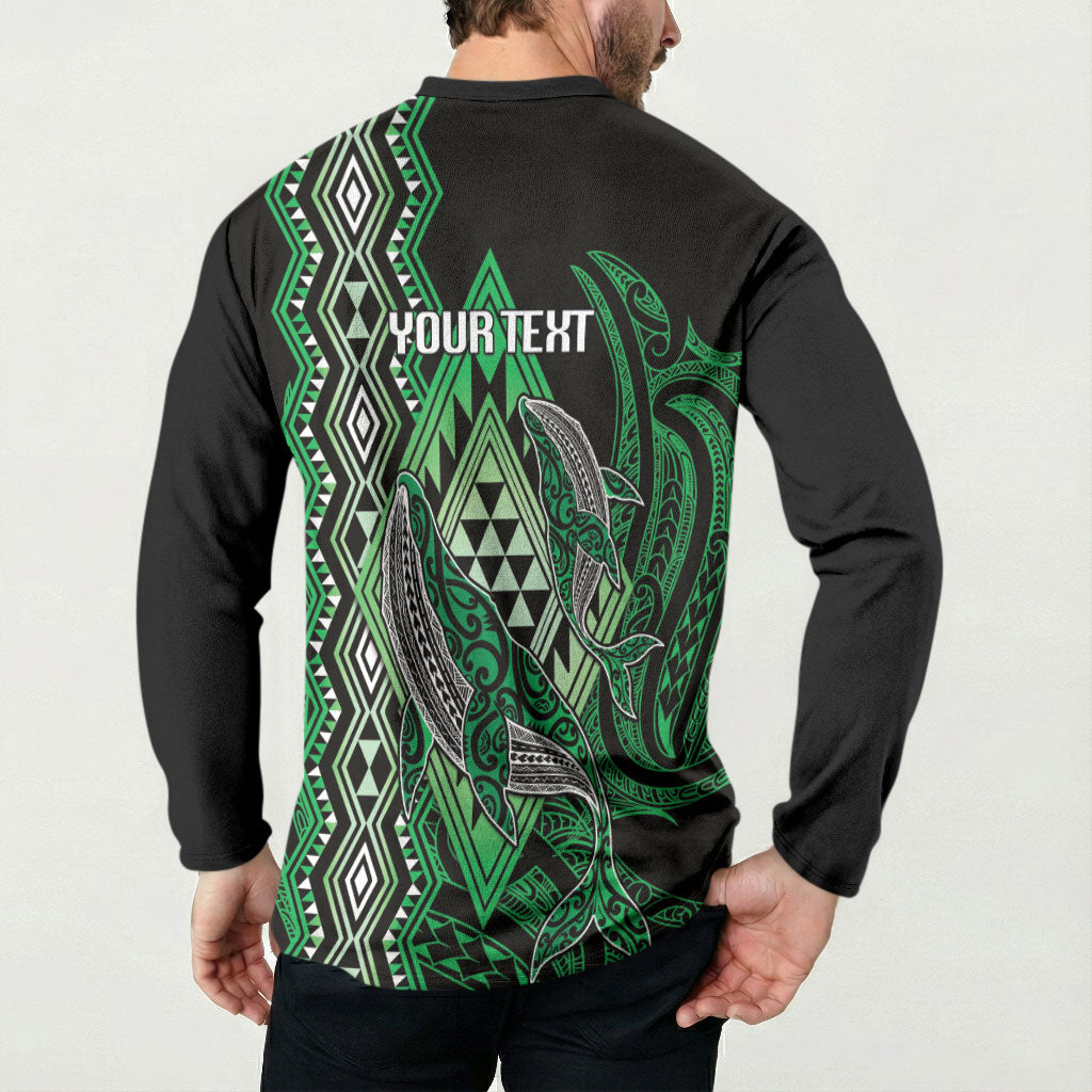 Aotearoa Iwi Ngai Tahu Personalised Button Sweatshirt NZ Maori Humpback Whale Taniko Motifs LT14 - Polynesian Pride