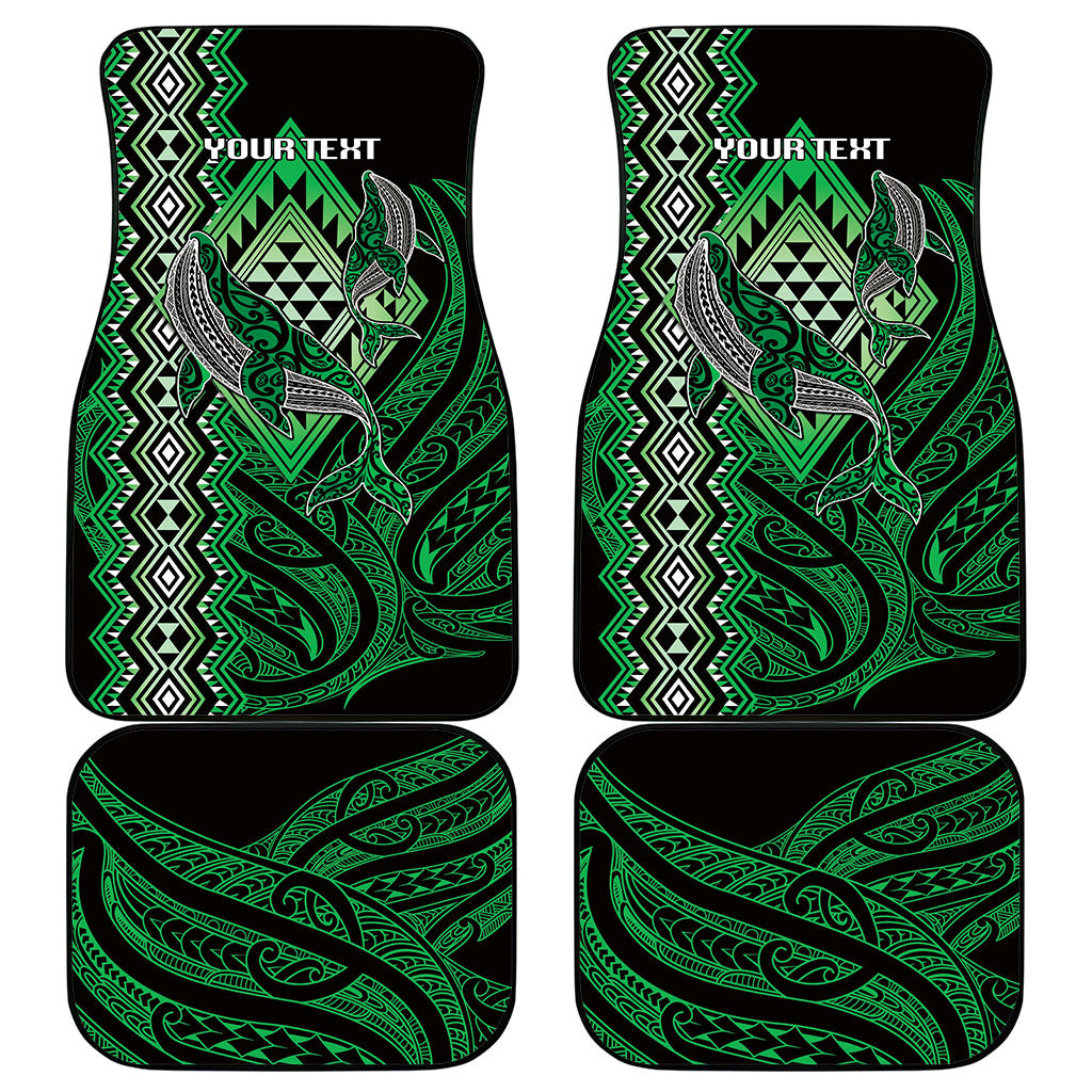Aotearoa Iwi Ngai Tahu Personalised Car Mats NZ Maori Humpback Whale Taniko Motifs LT14 - Polynesian Pride