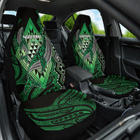 Aotearoa Iwi Ngai Tahu Car Seat Cover NZ Maori Humpback Whale Taniko Motifs LT14 One Size Green - Polynesian Pride