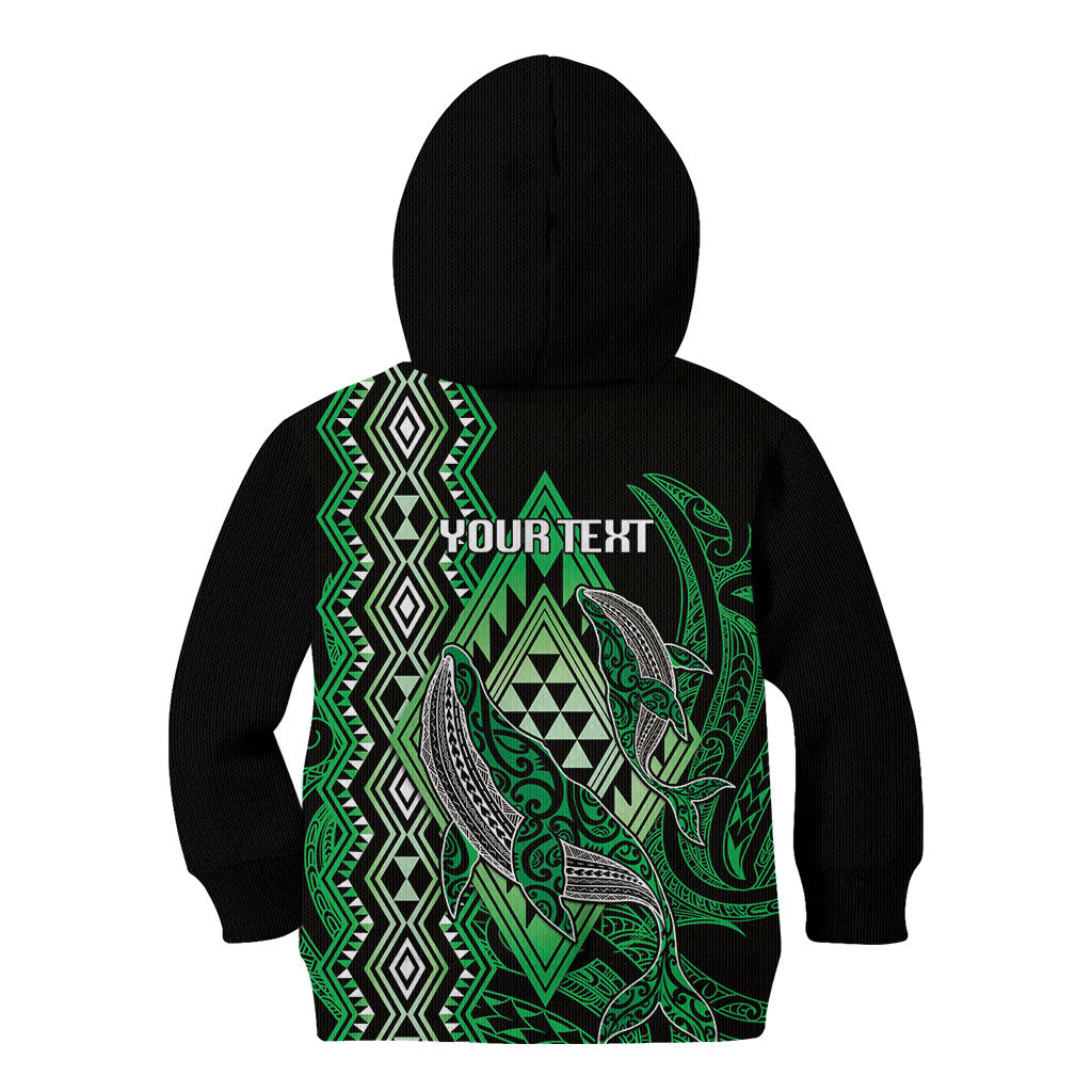 Aotearoa Iwi Ngai Tahu Personalised Kid Hoodie NZ Maori Humpback Whale Taniko Motifs LT14 - Polynesian Pride