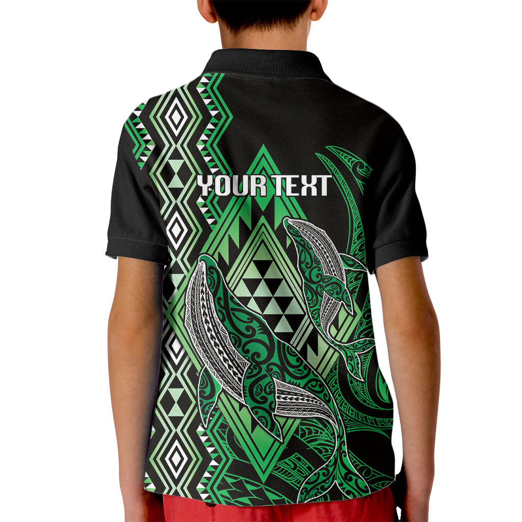 Aotearoa Iwi Ngai Tahu Personalised Kid Polo Shirt NZ Maori Humpback Whale Taniko Motifs LT14 - Polynesian Pride