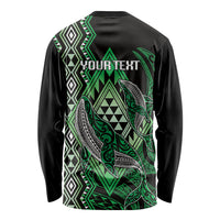 Aotearoa Iwi Ngai Tahu Personalised Long Sleeve Shirt NZ Maori Humpback Whale Taniko Motifs LT14 - Polynesian Pride