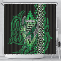 Aotearoa Iwi Ngai Tahu Shower Curtain NZ Maori Humpback Whale Taniko Motifs LT14 - Polynesian Pride