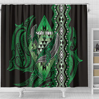 Aotearoa Iwi Ngai Tahu Shower Curtain NZ Maori Humpback Whale Taniko Motifs LT14 - Polynesian Pride