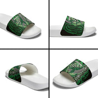 Aotearoa Iwi Ngai Tahu Slide Sandals NZ Maori Humpback Whale Taniko Motifs LT14 - Polynesian Pride
