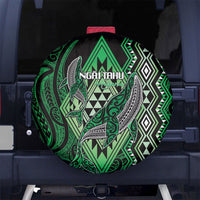 Aotearoa Iwi Ngai Tahu Spare Tire Cover NZ Maori Humpback Whale Taniko Motifs LT14 No hole Green - Polynesian Pride