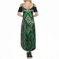 Aotearoa Iwi Ngai Tahu Personalised Summer Maxi Dress NZ Maori Humpback Whale Taniko Motifs LT14 - Polynesian Pride