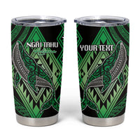 Aotearoa Iwi Ngai Tahu Personalised Tumbler Cup NZ Maori Humpback Whale Taniko Motifs LT14 Green - Polynesian Pride