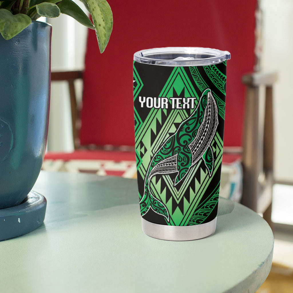 Aotearoa Iwi Ngai Tahu Personalised Tumbler Cup NZ Maori Humpback Whale Taniko Motifs LT14 - Polynesian Pride