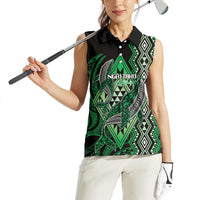 Aotearoa Iwi Ngai Tahu Personalised Women Sleeveless Polo Shirt NZ Maori Humpback Whale Taniko Motifs LT14 - Polynesian Pride