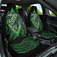 Aotearoa Iwi Ngati Pikiao Car Seat Cover NZ Maori Humpback Whale Taniko Motifs LT14 One Size Green - Polynesian Pride