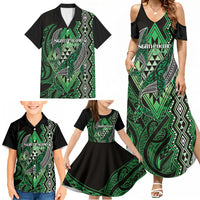 Aotearoa Iwi Ngati Pikiao Personalised Family Matching Summer Maxi Dress and Hawaiian Shirt NZ Maori Humpback Whale Taniko Motifs LT14 - Polynesian Pride