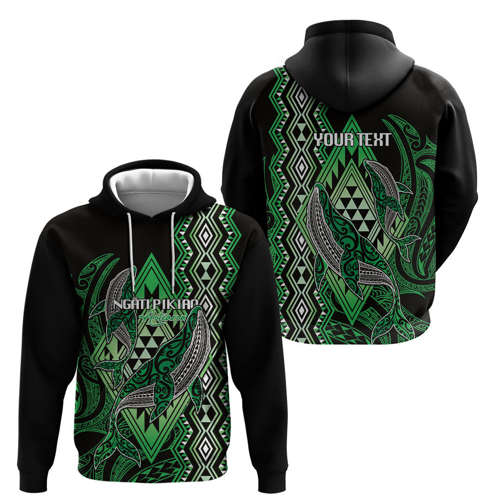 Aotearoa Iwi Ngati Pikiao Personalised Hoodie NZ Maori Humpback Whale Taniko Motifs LT14 - Polynesian Pride