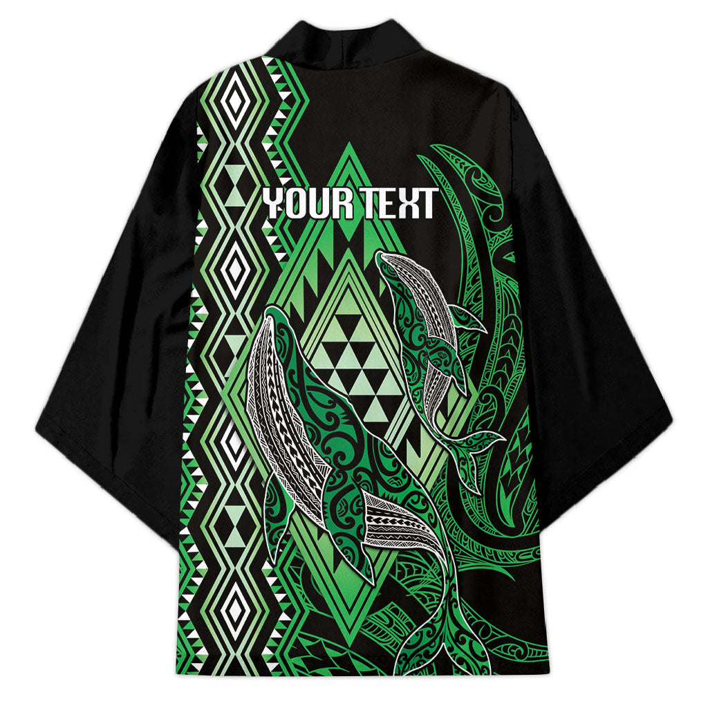 Aotearoa Iwi Ngati Pikiao Personalised Kimono NZ Maori Humpback Whale Taniko Motifs LT14 - Polynesian Pride
