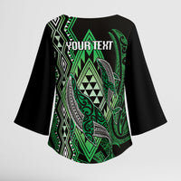 Aotearoa Iwi Ngati Pikiao Personalised Kimono Sleeve Blouse NZ Maori Humpback Whale Taniko Motifs LT14 - Polynesian Pride