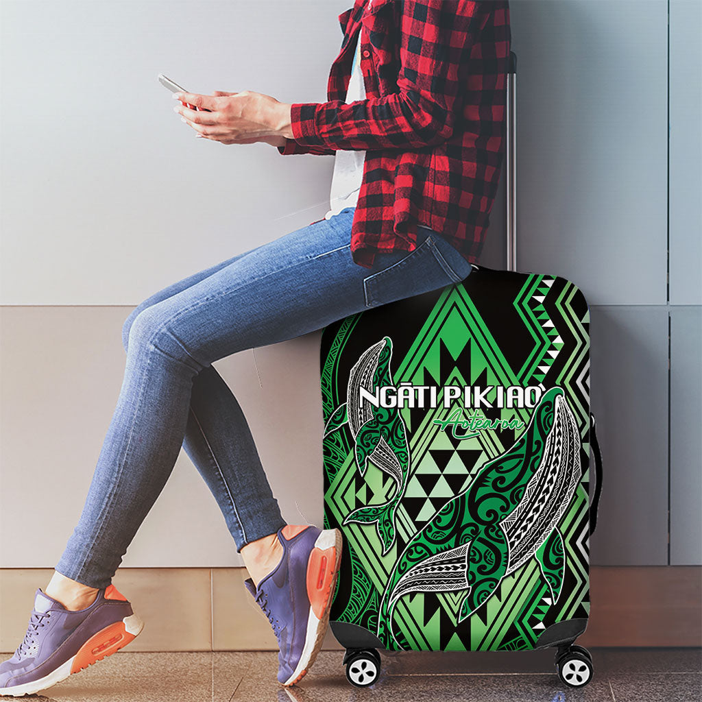 Aotearoa Iwi Ngati Pikiao Luggage Cover NZ Maori Humpback Whale Taniko Motifs LT14 - Polynesian Pride