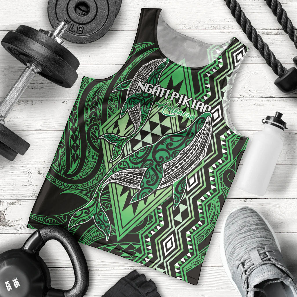 Aotearoa Iwi Ngati Pikiao Personalised Men Tank Top NZ Maori Humpback Whale Taniko Motifs LT14 - Polynesian Pride