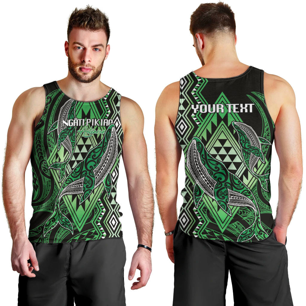 Aotearoa Iwi Ngati Pikiao Personalised Men Tank Top NZ Maori Humpback Whale Taniko Motifs LT14 - Polynesian Pride