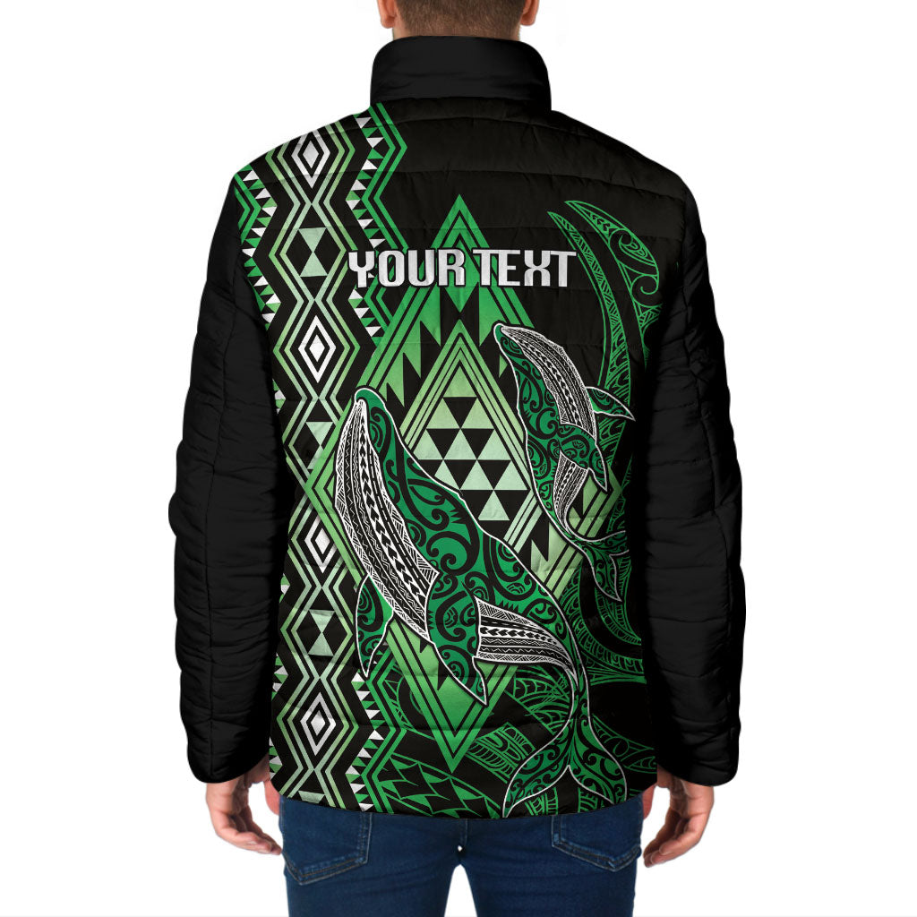 Aotearoa Iwi Ngati Pikiao Personalised Padded Jacket NZ Maori Humpback Whale Taniko Motifs LT14 - Polynesian Pride