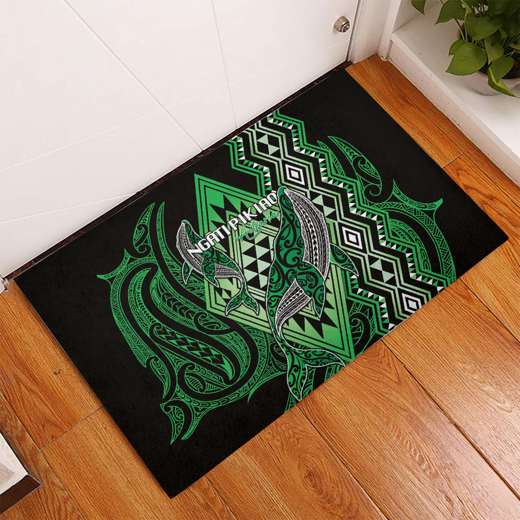 Aotearoa Iwi Ngati Pikiao Rubber Doormat NZ Maori Humpback Whale Taniko Motifs LT14 - Polynesian Pride