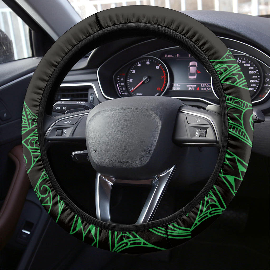 Aotearoa Iwi Ngati Pikiao Steering Wheel Cover NZ Maori Humpback Whale Taniko Motifs LT14 - Polynesian Pride