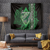 Aotearoa Iwi Ngati Pikiao Tapestry NZ Maori Humpback Whale Taniko Motifs LT14 Green - Polynesian Pride