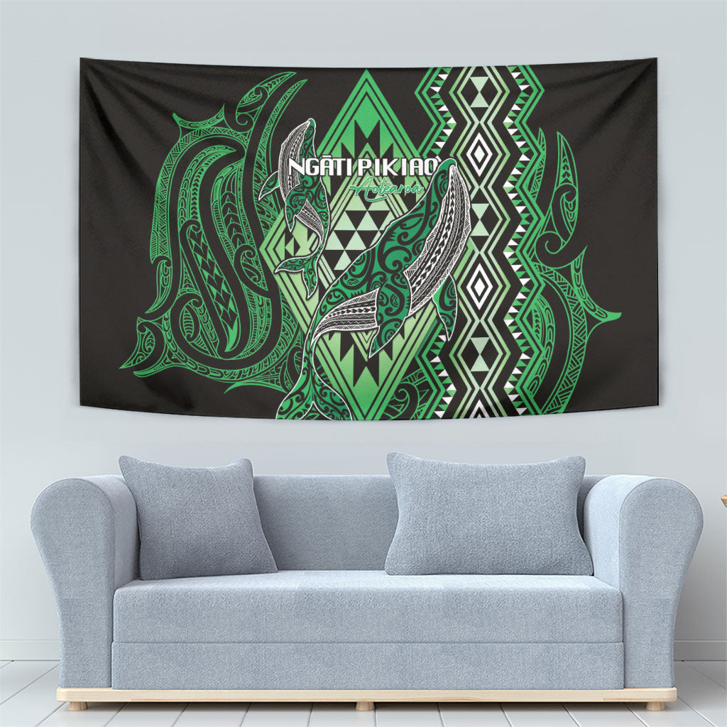 Aotearoa Iwi Ngati Pikiao Tapestry NZ Maori Humpback Whale Taniko Motifs LT14 - Polynesian Pride