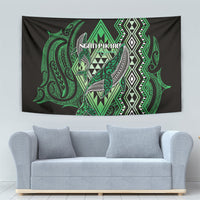 Aotearoa Iwi Ngati Pikiao Tapestry NZ Maori Humpback Whale Taniko Motifs LT14 - Polynesian Pride