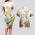 New Zealand Cacatua Galerita Couples Matching Long Sleeve Bodycon Dress and Hawaiian Shirt Aotearoa Cockatoo Tropical Flowers