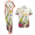 New Zealand Cacatua Galerita Couples Matching Tank Maxi Dress and Hawaiian Shirt Aotearoa Cockatoo Tropical Flowers