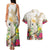 New Zealand Cacatua Galerita Couples Matching Tank Maxi Dress and Hawaiian Shirt Aotearoa Cockatoo Tropical Flowers