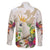 New Zealand Cacatua Galerita Family Matching Long Sleeve Bodycon Dress and Hawaiian Shirt Aotearoa Cockatoo Tropical Flowers