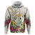 New Zealand Cacatua Galerita Hoodie Aotearoa Cockatoo Tropical Flowers