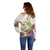 New Zealand Cacatua Galerita Off Shoulder Sweater Aotearoa Cockatoo Tropical Flowers