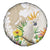 New Zealand Cacatua Galerita Spare Tire Cover Aotearoa Cockatoo Tropical Flowers