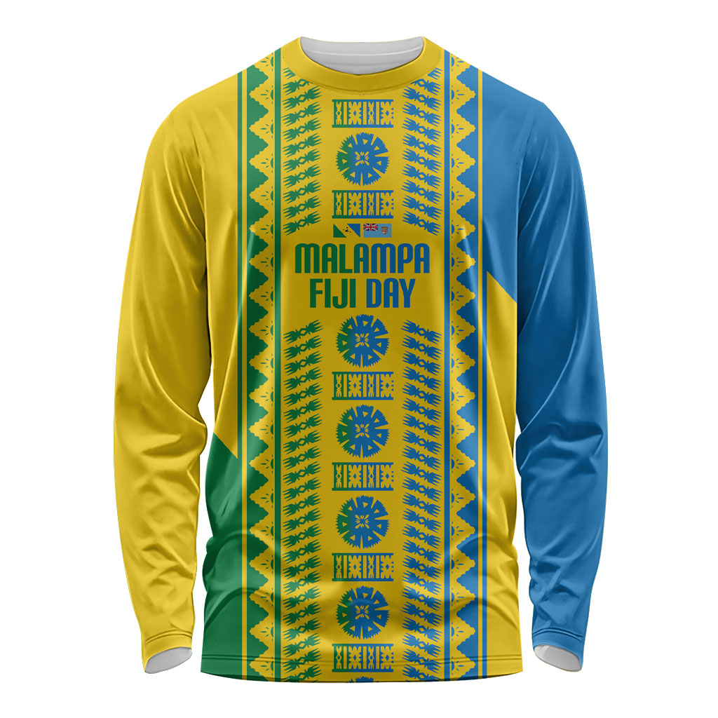 Malampa Fiji Day Long Sleeve Shirt 10 October Together We Grow Tapa Motifs