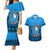 Personalised Yap Constitution Day Couples Matching Mermaid Dress and Hawaiian Shirt FSM Seal Happy 24 December LT14 Blue - Polynesian Pride