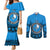 Personalised Yap Constitution Day Couples Matching Mermaid Dress and Long Sleeve Button Shirt FSM Seal Happy 24 December LT14 Blue - Polynesian Pride