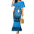 Personalised Yap Constitution Day Family Matching Mermaid Dress and Hawaiian Shirt FSM Seal Happy 24 December LT14 Mom's Dress Blue - Polynesian Pride