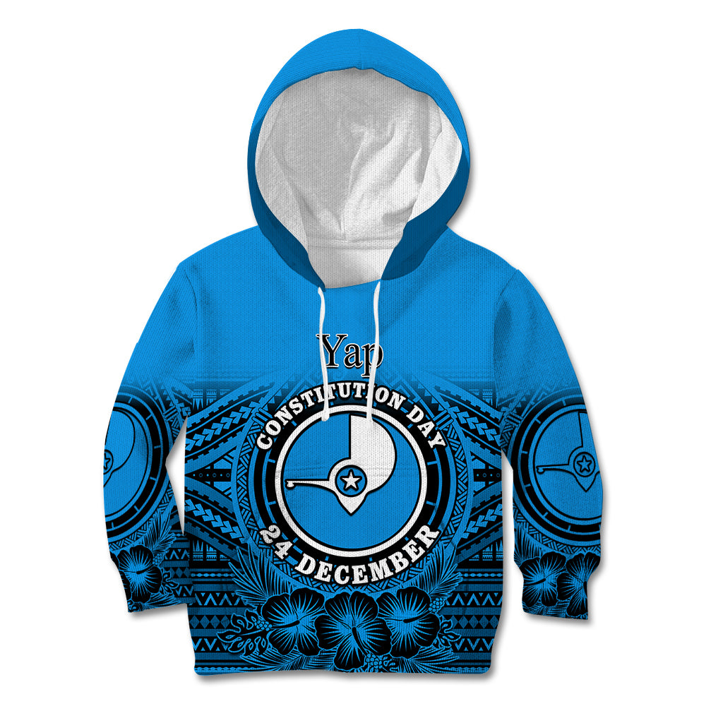 Personalised Yap Constitution Day Kid Hoodie FSM Seal Happy 24 December LT14 Hoodie Blue - Polynesian Pride