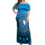 Personalised Yap Constitution Day Off Shoulder Maxi Dress FSM Seal Happy 24 December LT14 Women Blue - Polynesian Pride