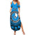 Personalised Yap Constitution Day Summer Maxi Dress FSM Seal Happy 24 December LT14 Women Blue - Polynesian Pride