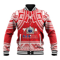 Samoa Rugby Custom Baseball Jacket Toa Samoa Pacific Sporty Red - Polynesian Pride