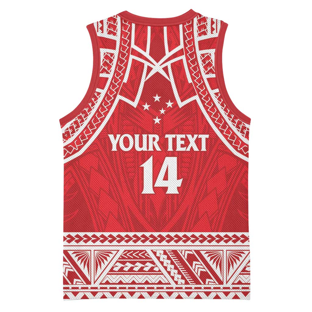 Samoa Rugby Custom Basketball Jersey Toa Samoa Pacific Sporty Red - Polynesian Pride